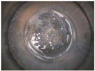 利用HIE系列內窺鏡檢測到的發(fā)動機活塞頂圖片一