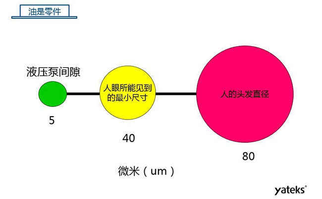 如圖所示是機(jī)械設(shè)備液壓泵間隙、人眼所能見(jiàn)到的最小尺寸、人的頭發(fā)直徑三者之間的對(duì)比圖